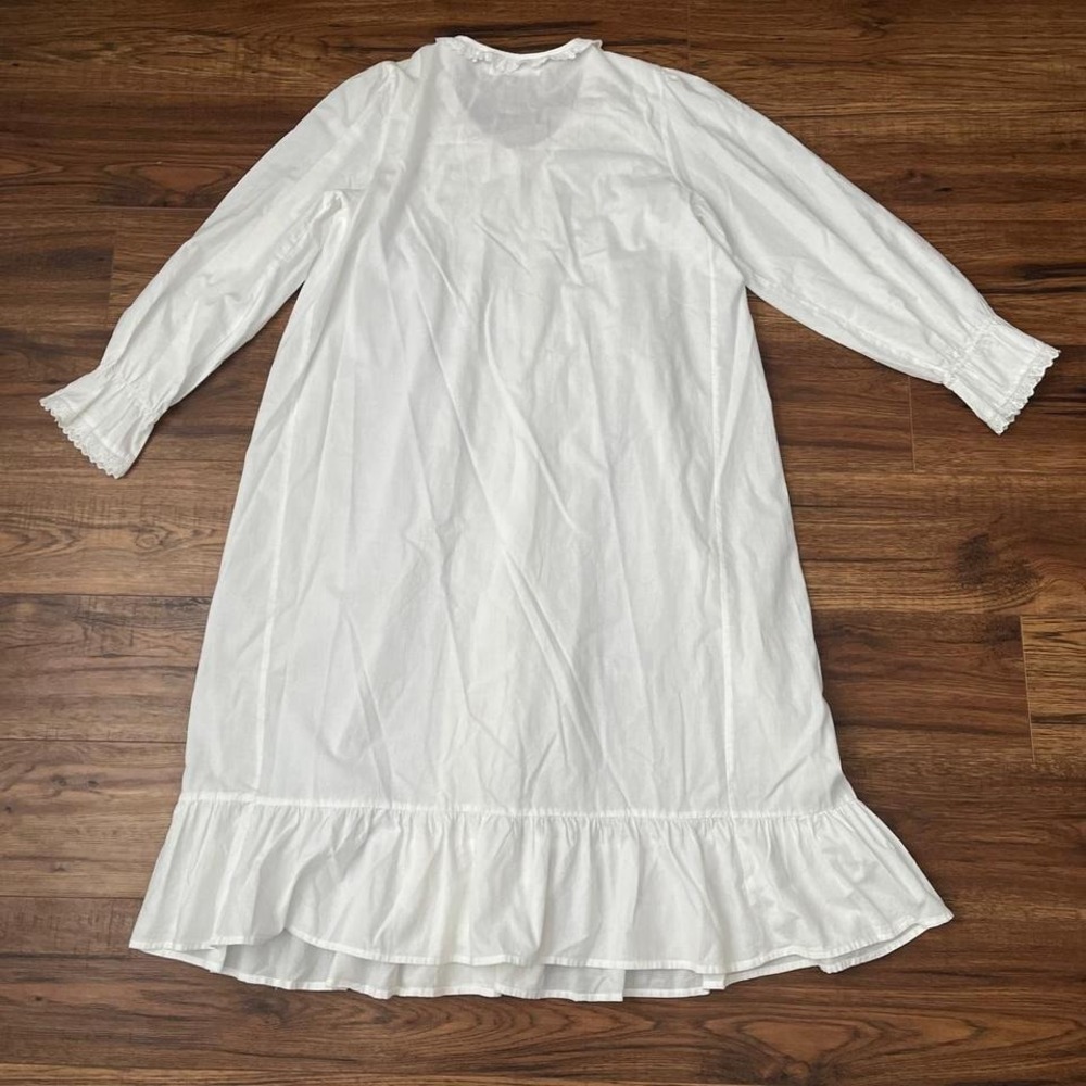 Victoriana White Cotton‎ Prairie Dress Women M Cottagecore Coquette Lace Boho - Picture 7 of 7